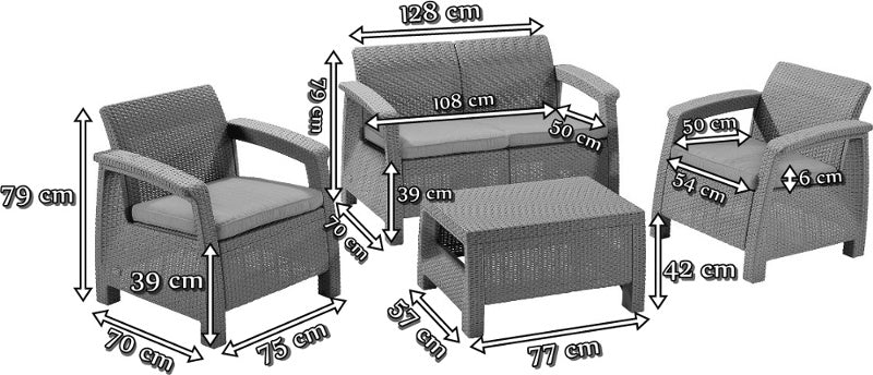 Brand New Patio-Garden Furniture Set for 4 person Rattan-effect